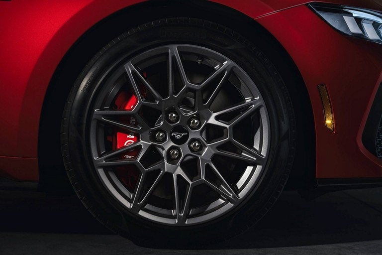 2024 Ford Mustang® model with a close-up of a wheel and brake caliper | Ed Morse Ford Red Bud in Red Bud IL